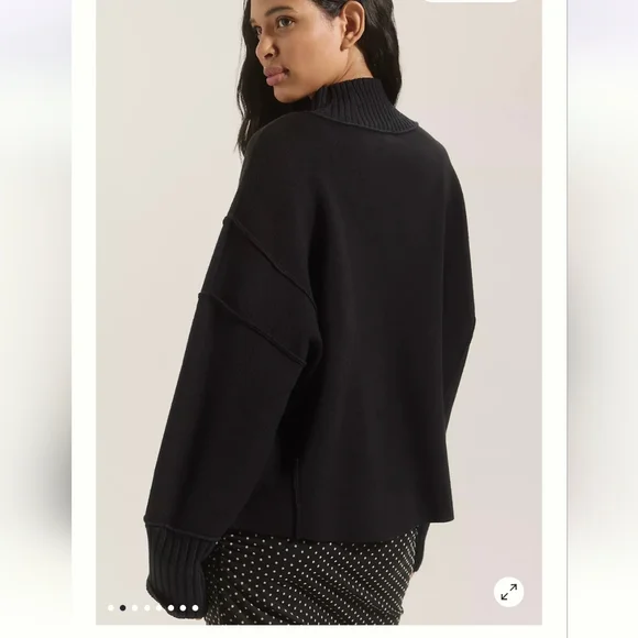 Anthropologie Logan Turtleneck Sweater In Black By Maeve Size Large, New W Tags - Picture 16 of 17